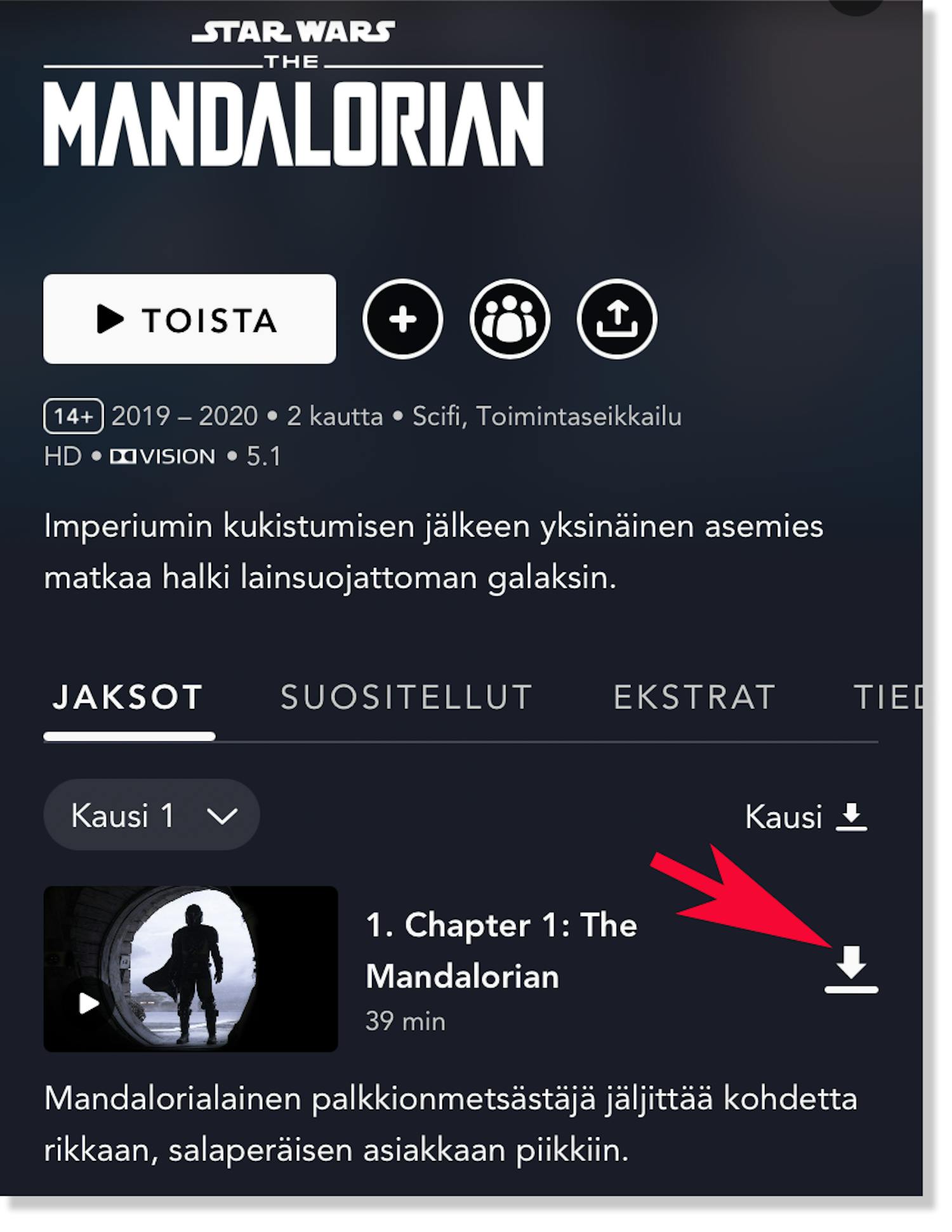 Lataus. Disney + -striimin lataus